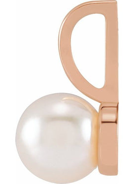 14K Yellow Gold Cultured Black Akoya Pearl Charm/Pendant