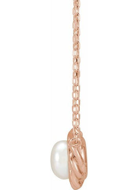 Platinum Cultured White Freshwater Pearl 18