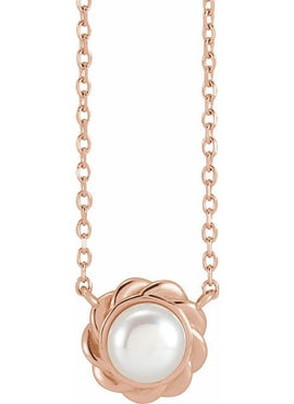 Platinum Cultured White Freshwater Pearl 18