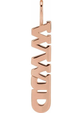 14K Rose Gold WWJD Charm/Pendant