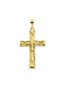 14K White Gold 23.5x15.5 mm Cross Pendant