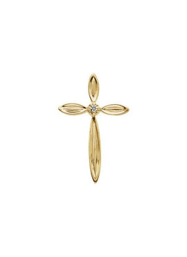 14K Yellow Gold .01 CTW Natural Diamond Cross Pendant