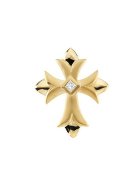 14K Yellow Gold 1/10 CTW Natural Diamond Cross Pendant