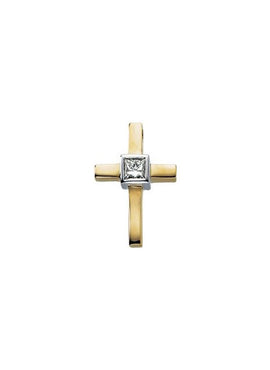 14K Yellow Gold 1/6 CTW Natural Diamond Cross Pendant