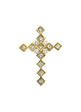 14K Yellow Gold 2/3 CTW Natural Diamond Cross Pendant