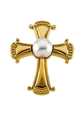 14K Yellow Gold Cultured White Akoya Pearl Pendant