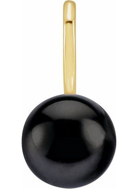 14K Yellow Gold Cultured Black Akoya Pearl Charm/Pendant