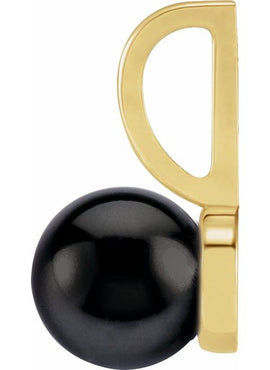 14K Yellow Gold Cultured Black Akoya Pearl Charm/Pendant