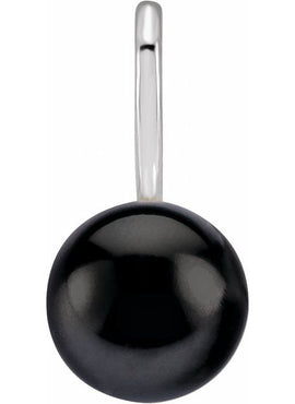 14K Yellow Gold Cultured Black Akoya Pearl Charm/Pendant