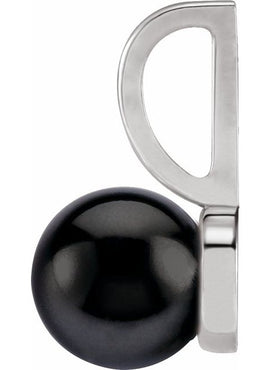 14K Yellow Gold Cultured Black Akoya Pearl Charm/Pendant