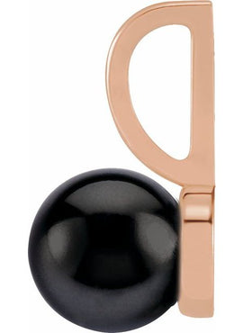 14K Yellow Gold Cultured Black Akoya Pearl Charm/Pendant