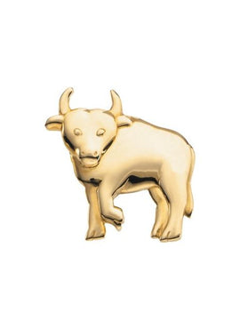 14K Yellow Gold Bull Brooch