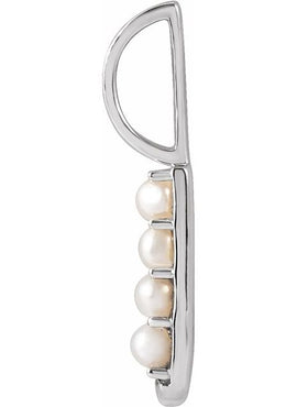 14K Yellow Gold Cultured White Freshwater Pearl Initial B Charm/Pendant