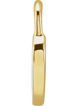 14K Yellow Gold White Enamel Heart Pendant