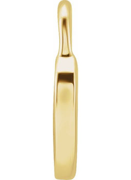 14K Yellow Gold White Enamel Heart Pendant