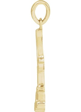 14K White Gold 22.36x6.73 mm Rose Pendant