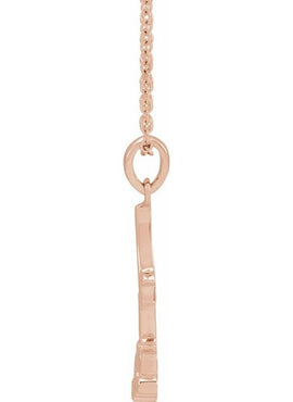 14K White Gold 22.36x6.73 mm Rose Pendant