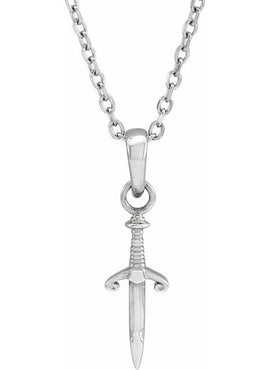 14K Rose Gold 16.78x4.56 mm Dagger Pendant