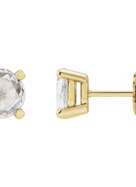 14K White Gold 1/4 CTW Rose-Cut Natural Diamond Stud Earrings