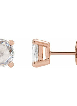 14K White Gold 1/4 CTW Rose-Cut Natural Diamond Stud Earrings
