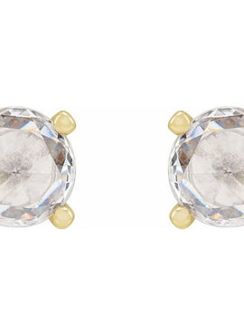 14K White Gold 1/4 CTW Rose-Cut Natural Diamond Stud Earrings