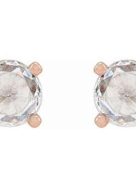 14K White Gold 1/4 CTW Rose-Cut Natural Diamond Stud Earrings