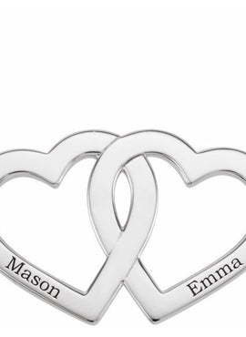 Sterling Silver Engravable Family Heart 18