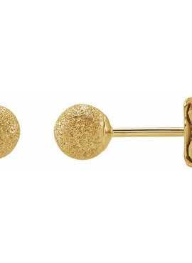 14K Yellow Gold 4 mm Stardust Ball Earrings