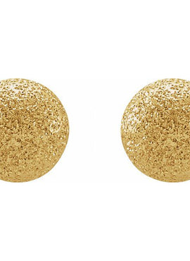 14K Yellow Gold 4 mm Stardust Ball Earrings