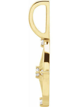 Platinum .03 CTW Natural Diamond Compass Charm/Pendant