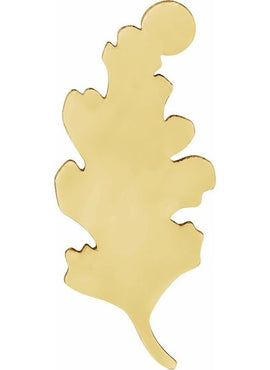 14K Yellow Gold 12 Gauge Leaf Stamping with External Undrilled Eyelet