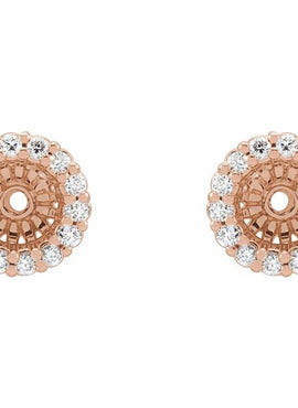 14K White Gold 1/8 CTW Natural Diamond Earring Jackets with 3.6 mm ID