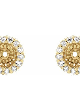 14K White Gold 1/8 CTW Natural Diamond Earring Jackets with 3.6 mm ID