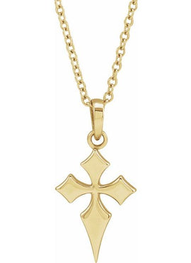 14K White Gold 18.3x9 mm Cross Pendant