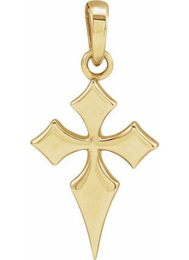 14K White Gold 18.3x9 mm Cross Pendant