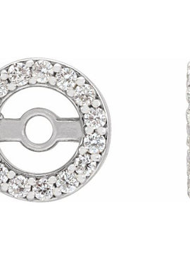 14K White Gold .08 CTW Natural Diamond Earring Jackets with 3.6 mm ID