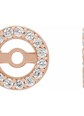 14K White Gold .08 CTW Natural Diamond Earring Jackets with 3.6 mm ID