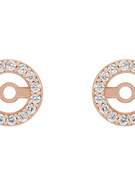 14K White Gold .08 CTW Natural Diamond Earring Jackets with 3.6 mm ID