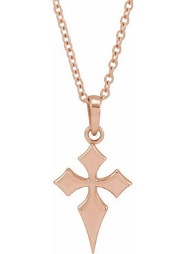 14K White Gold 18.3x9 mm Cross Pendant