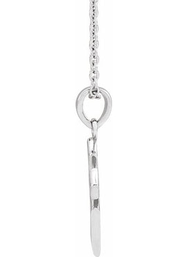 14K White Gold 18.3x9 mm Cross Pendant