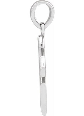 14K White Gold 18.3x9 mm Cross Pendant