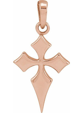 14K White Gold 18.3x9 mm Cross Pendant