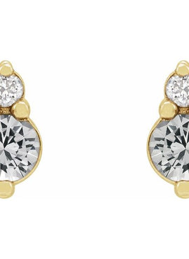Platinum Natural Blue Sapphire & .03 CTW Natural Diamond Earrings