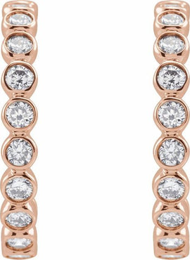 14K White Gold 1/4 CTW Natural Diamond 11.1 mm Hoop Earrings