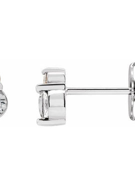 Platinum Natural Blue Sapphire & .03 CTW Natural Diamond Earrings