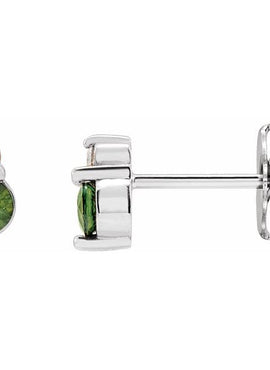 Platinum Natural Blue Sapphire & .03 CTW Natural Diamond Earrings