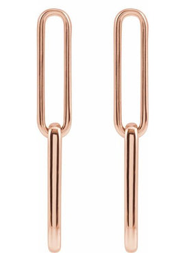 14K Yellow Gold Paperclip-Style Earrings