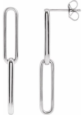 14K Yellow Gold Paperclip-Style Earrings