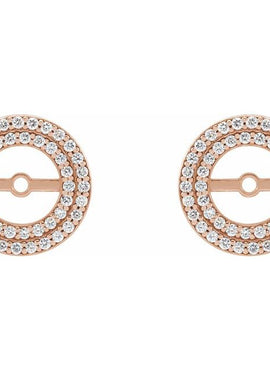 14K White Gold 1/3 CTW Natural Diamond Earring Jackets