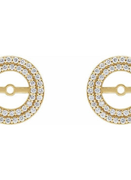 14K White Gold 1/3 CTW Natural Diamond Earring Jackets